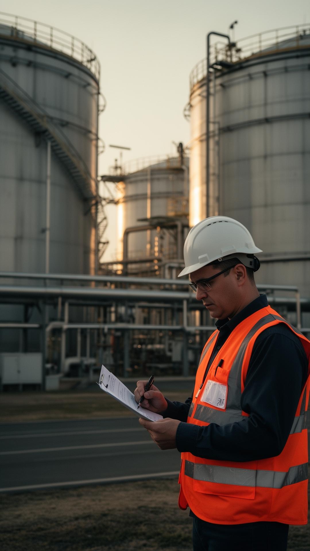 Inspecteur sécurité sur un site industriel